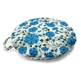 thumbnail image 1 of Floral Round Floor Cushion with Handle, Blooming Poppies Leaves Spring Tones Hand Drawn Sketch Repetitive, Decorative Pillow for Living Room & Dorms, 18" Round, Emerald and Deep Sky Blue, by Ambesonne, 1 of 4