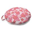 thumbnail image 1 of Floral Round Floor Cushion with Handle, Botanical Theme Illustration Along Rose Garden Motif Natural Leaves and Flowers, Pillow for Living Room & Dorms, 18" Round, Pink and Coral, by Ambesonne, 1 of 4