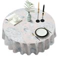 thumbnail image 1 of Floral Round Tablecloth 60x60in(153x153cm) – Waterproof Polyester Table Cover with Full Print Design, Wrinkle Resistant & Washable for Kitchen Dining Party Decor,Thanksgiving,Christmas, Spring,Flower, 1 of 6
