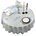 thumbnail image 1 of Floral Round Tablecloth 60x60in(153x153cm) – Waterproof Polyester Table Cover with Full Print Design, Wrinkle Resistant & Washable for Kitchen Dining Party Decor,Thanksgiving,Christmas, Spring,Flower, 1 of 6