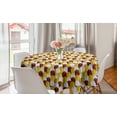 thumbnail image 1 of Floral Round Tablecloth, Digitally Generated Arrangement of Tulips Aligned, Circle Table Cloth Cover for Dining Room Kitchen Decor, 60", Yellow Ruby, by Ambesonne, 1 of 1