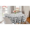 thumbnail image 1 of Floral Round Tablecloth, Print of Repetitive Charcoal Look Flowers Sketch on Plain Background, Circle Table Cloth Cover for Dining Room Kitchen Decor, 60", Charcoal Grey and White, by Ambesonne, 1 of 1