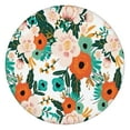 thumbnail image 1 of Floral Round Tablecloth with Elastic Edge, Fitted Water-Resistant Polyester Table Cover for Kitchen or Patio Use, Fits 44-52 Inch Tables, 1 of 5