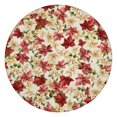 thumbnail image 1 of Floral Round Tablecloth with Elastic Fit, Soft Washable Polyester Material for Indoor or Outdoor Use, Fits 44-52 Inch Dining Table, 1 of 6