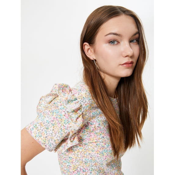 Floral Ruffle T-Shirt