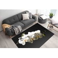 thumbnail image 1 of Floral Rug, Custom Rug, Orchid Rug, Custom Rug, Botanical Rug, Stair Rug, Orchid Rug, Bridesmaid Gift Rug, Area Rug, Black and White Rug, 2'x3' - 60x90 cm, 1 of 8
