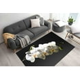 thumbnail image 1 of Floral Rug, Custom Rug, Orchid Rug, Custom Rug, Botanical Rug, Stair Rug, Orchid Rug, Bridesmaid Gift Rug, Area Rug, Black and White Rug, 3.3'x9.2' - 100x280 cm, 1 of 8