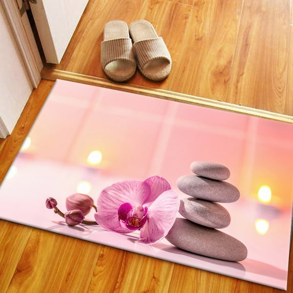 Floral Rugs, Modern Rugs Door Mat Rugs, Luxury Rug, Large Rug, Zen Rug, Gift Rugs, Massage Stones And Pink Orchid Rugs, Cool Rug, Home Decor, 2.6'x4' - 80x120 cm
