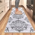 thumbnail image 1 of Floral Runners for Hallways, 2X6 ft Kitchen Runner Rug Ultra-Thin Soft Rug, Non-Slip Washable Rug Runner Stain Resistant Boho Rug Entryway Runner for ‎Laundry Bathroom Bedroom Grey, 1 of 7