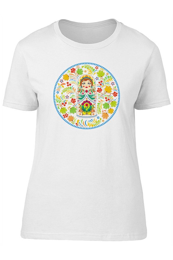 Floral Russian Doll Matryoshka T-Shirt Women -Image by Shutterstock, Female Small