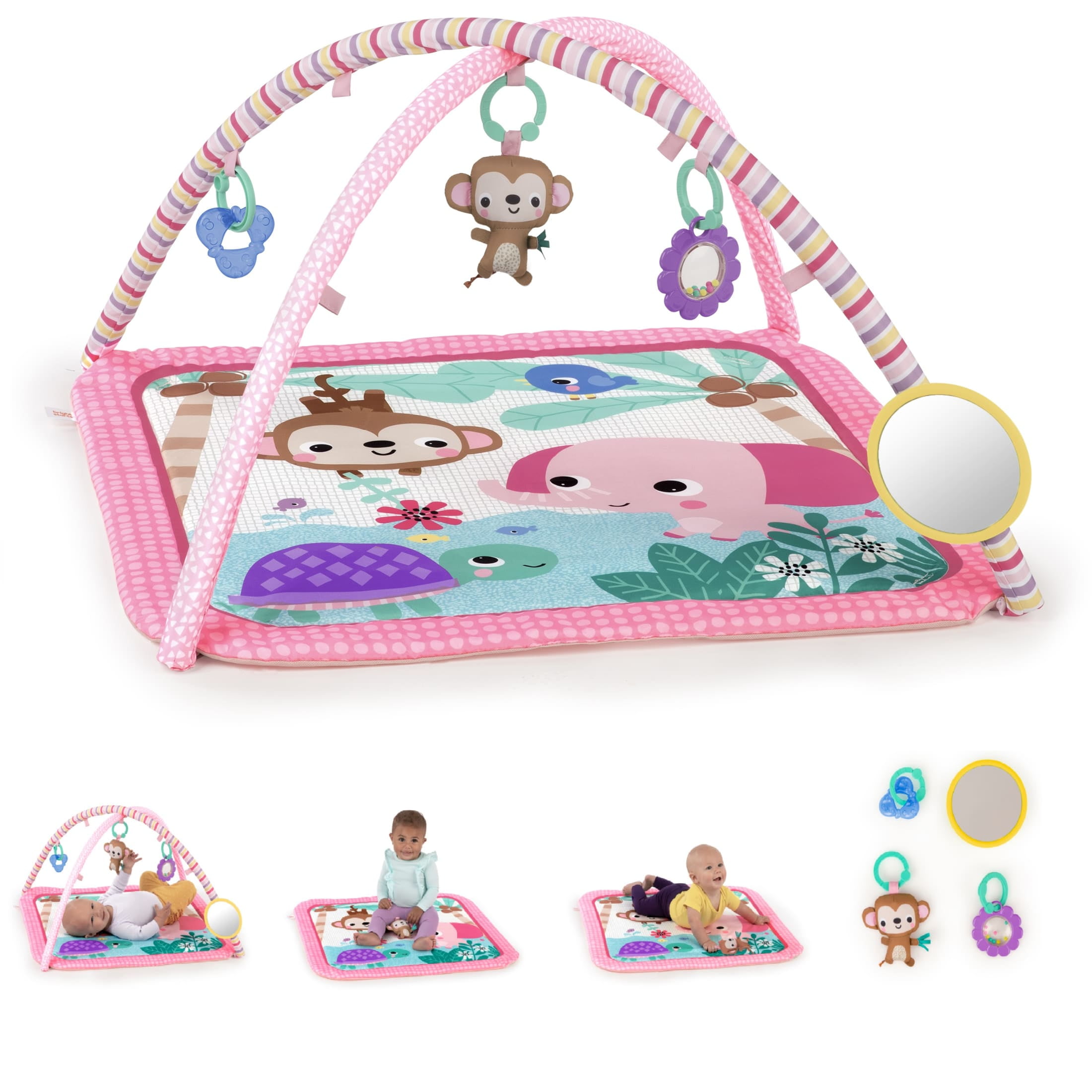 Floral Safari Baby Activity Gym & Play Mat, Newborn+ (Pink)