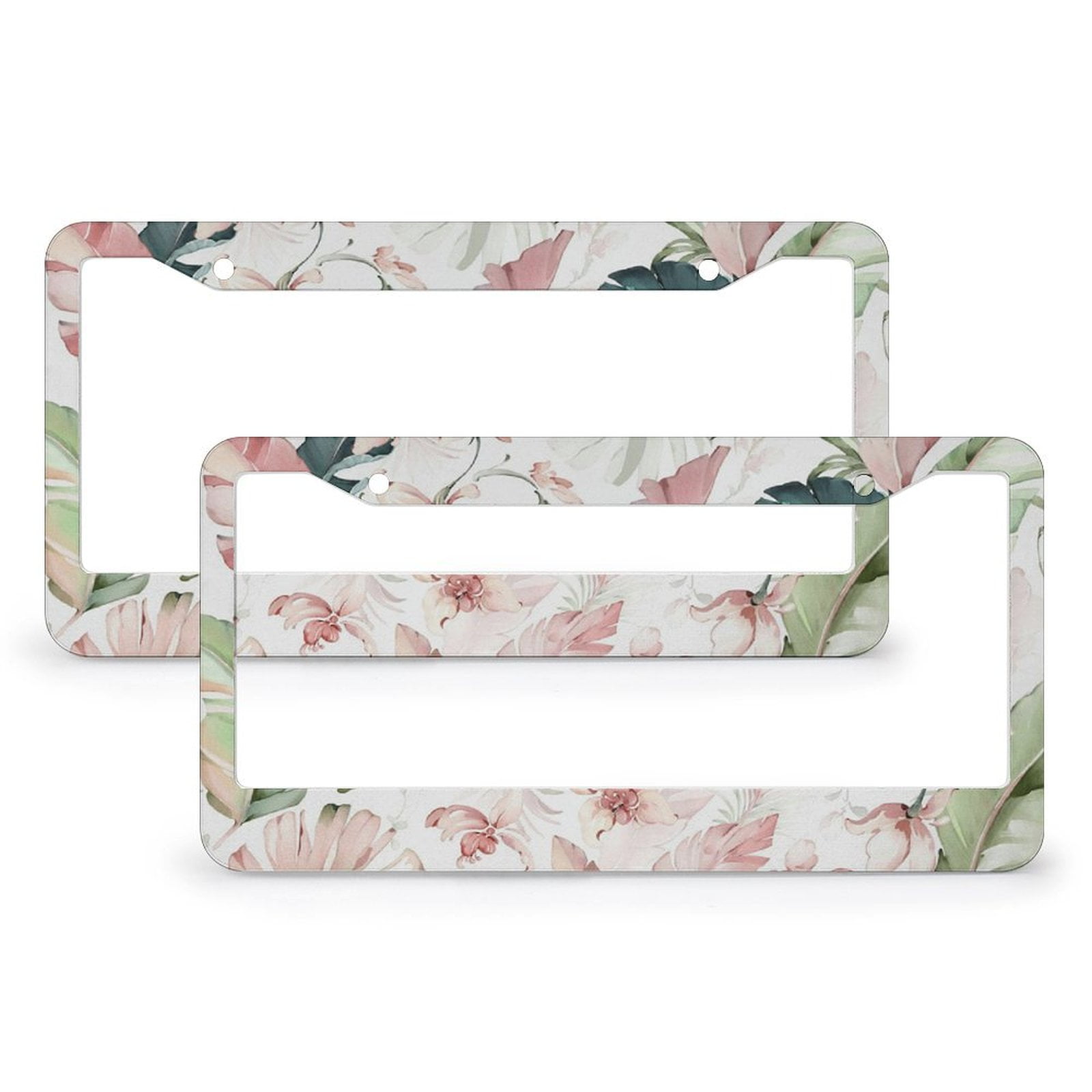 Vintage Cherry Blossom License Plate Frames Universal Aluminum Tag Holder Cover With 2 Holes Screws For Front Rear Car Plate Decor 12x6 Inch For Women Men - View #10