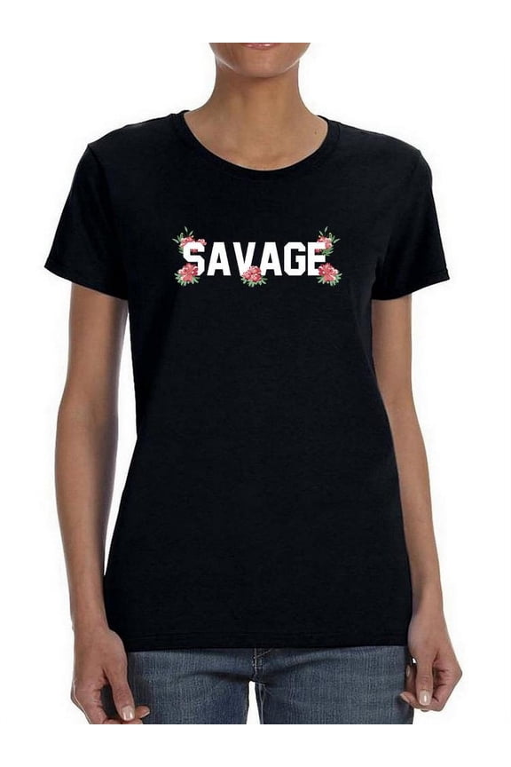 Floral Savage T-Shirt Women -Smartprints Designs, Female Small