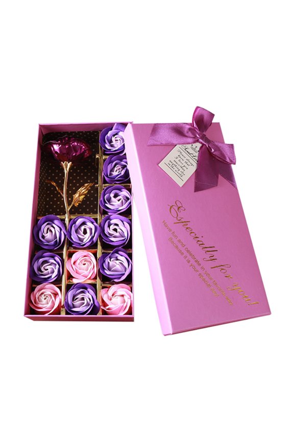 Floral Scented Bath Soap Rose Flower Petals, Plant Essential Oil Rose Soap Set, Best Gifts for Her Women Girls Mom Lover Birthday Valentine Christmas (12 PCS/Purple)