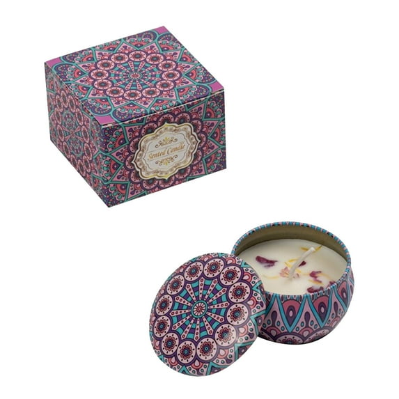 Floral Scented Candles For Home Use, Soy Wax, Tin Cans For Removing Odors, Smoke-free Scented Candles,Lavender Scented Candle;1pc,90g