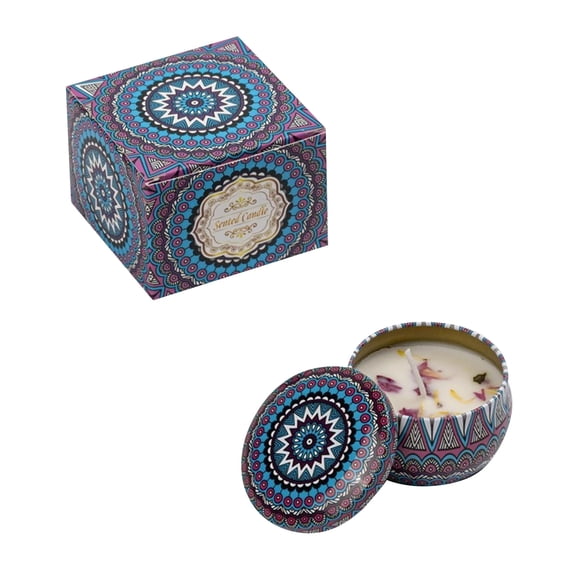 Floral Scented Candles for Home Use with Soy Wax in Tin Cans for Removing Odors, Smoke-free Scented Candles, Lavender Scent