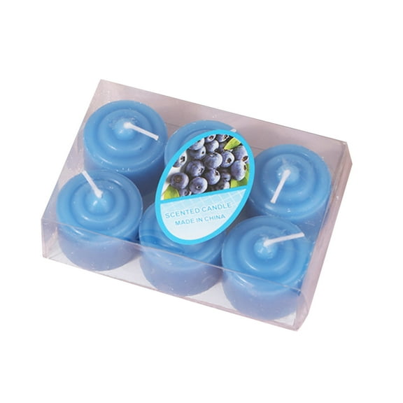 Floral Scented Votive Candles Set of Six for Home Holiday Birthday Wedding Party Decoration with 14 Inch Diameter Wax Candle