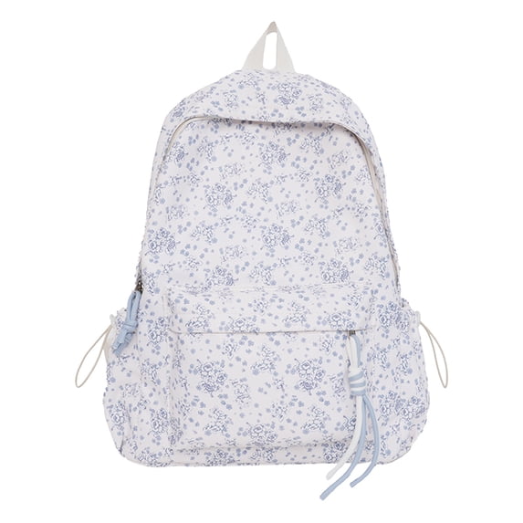 Floral School Backpack, Aesthetic Bag with Multi-pocket, Durable School Bookbag for College Travel, Style 1