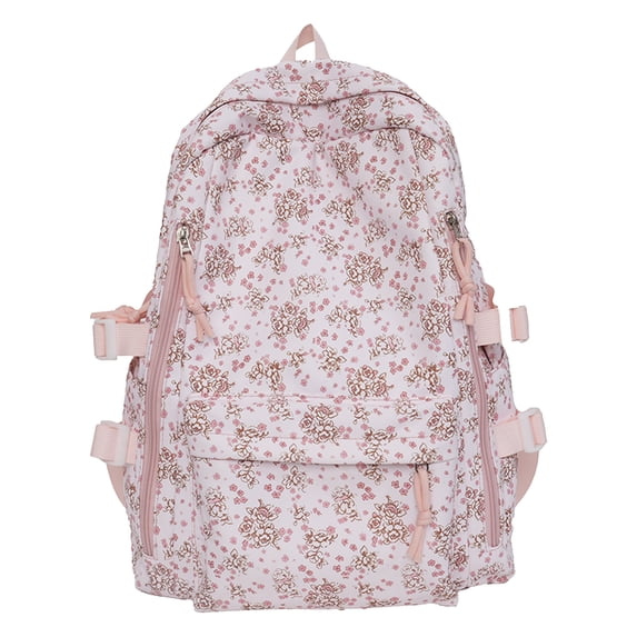 Floral School Backpack, Aesthetic Bag with Multi-pocket, Durable School Bookbag for College Travel, Style 8