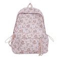 thumbnail image 1 of Floral School Backpack, Lightweight School Bookbag with Drawstring Side Pockets, Portable Laptop Backpack for College Shopping (Style 4), 1 of 9