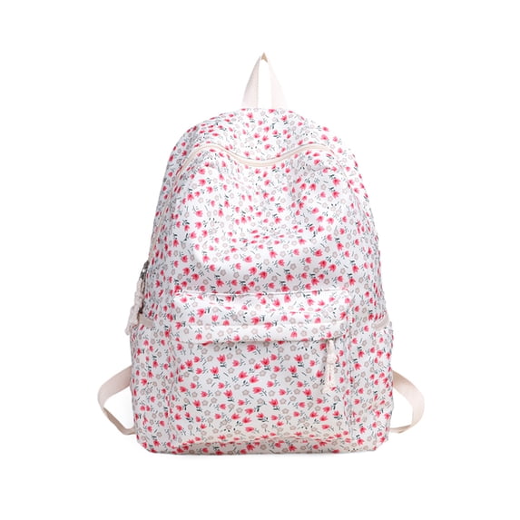 Aesthetic Floral School Backpack, Water Proof Backpack, Spacious Bookbag for Shopping Work College, Pink