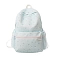 thumbnail image 1 of Floral School Backpack with Zippered Side Pocket, Multi-pocket Schoolbag, Waterproof Bookbag for Women College (Light Blue), 1 of 6