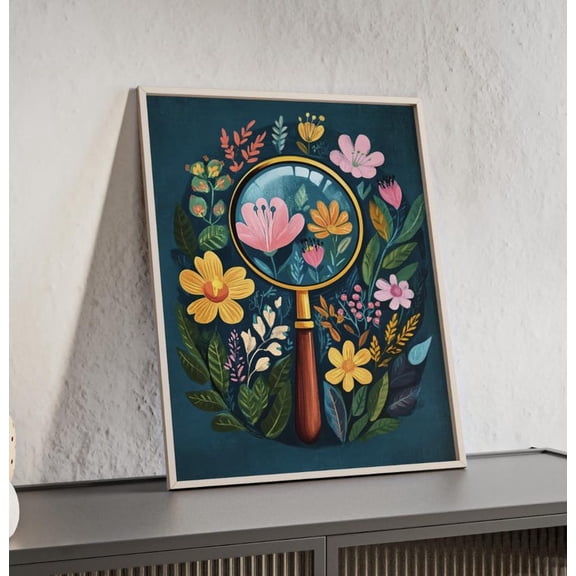 Floral Science Art Poster - Biology Chemistry Earth Science Decor 24x36 UNFRAMDE