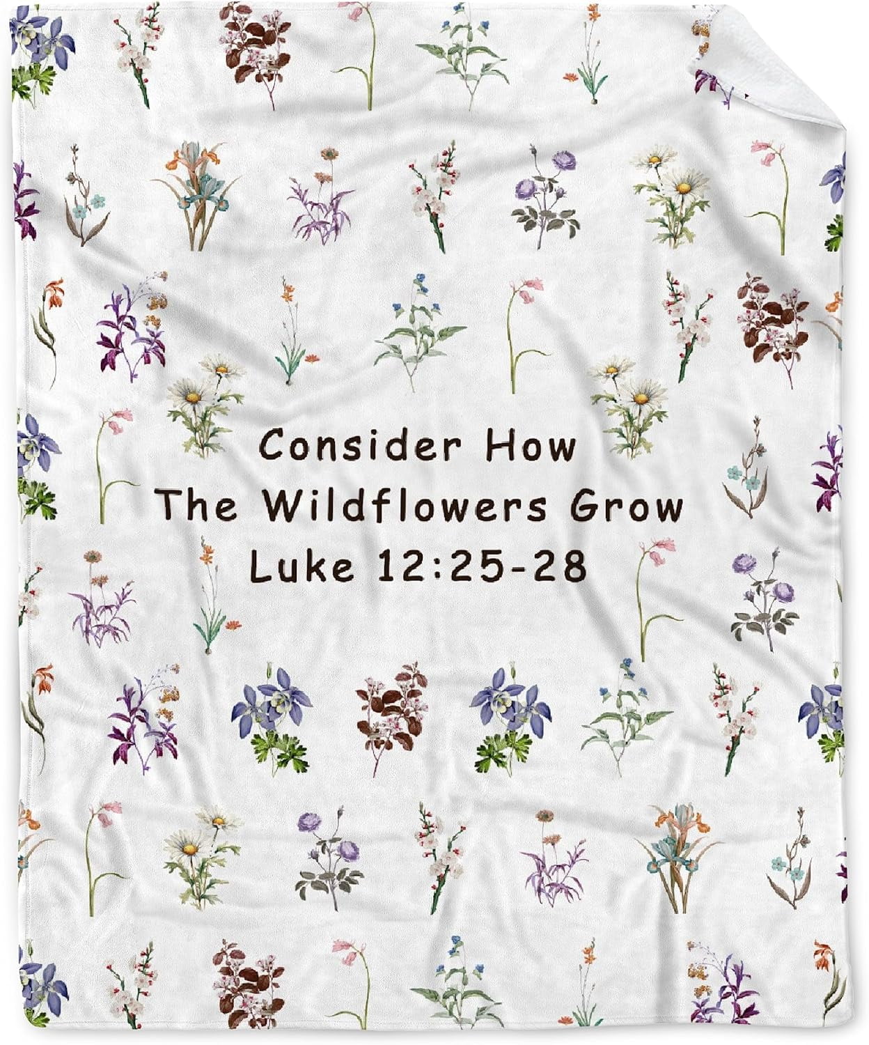 Floral Scripture Bible Verse Throw Fleece Throw Sympathy Prayer Blanket Religious Christian Inspirational Gifts for Women Art Decor - 50''''x60''''