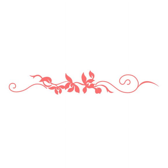 Floral Scroll Decals - Medium - Pink