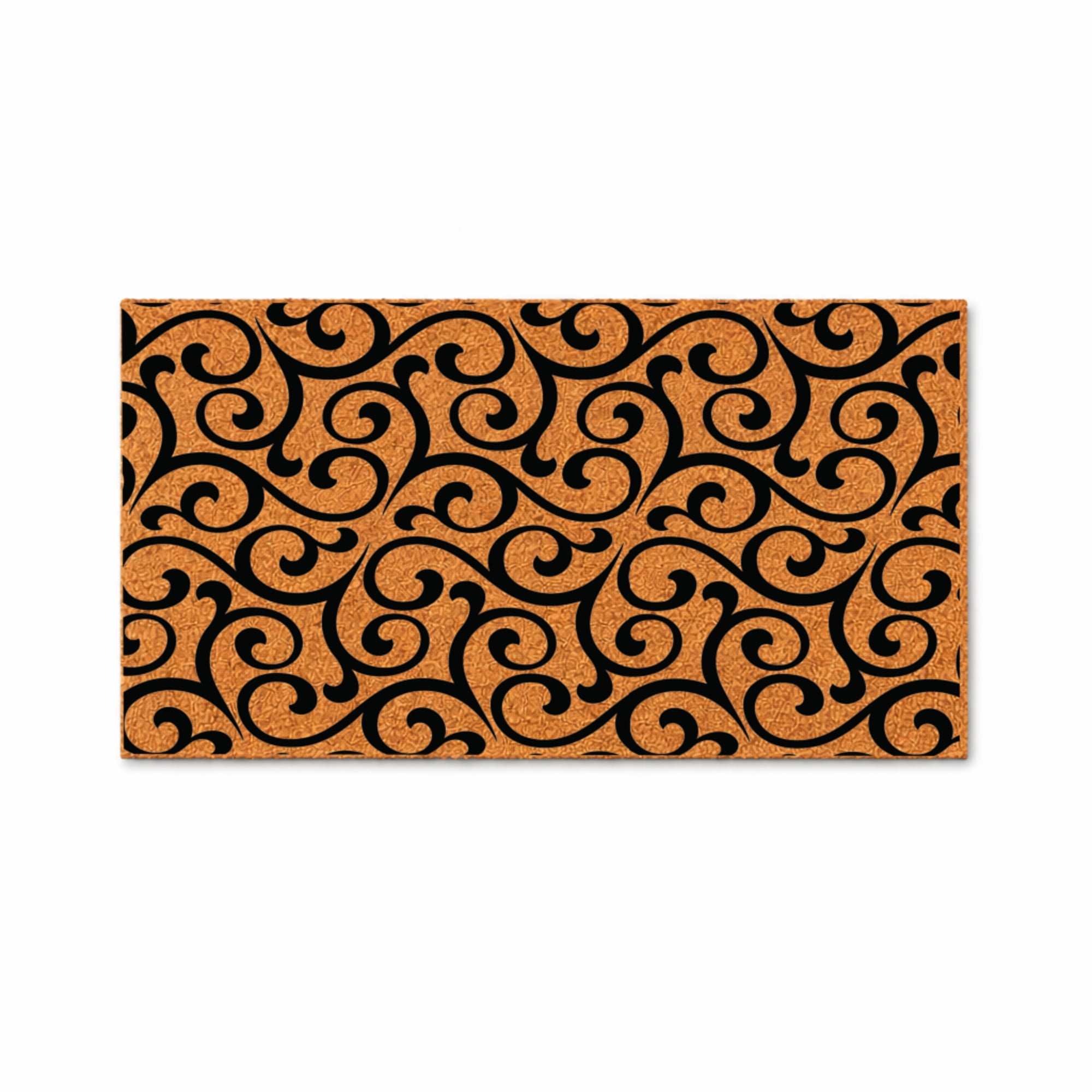 Scroll Pattern Doormat, Decorative Entryway Door Mat, Indoor Outdoor Welcome Mat (24x72 inches) WoodByStu 4321