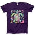 thumbnail image 1 of Floral Sea Turtle T-Shirt – Colorful Watercolor Turtle Graphic Tee, Cute Beach Vacation Summer Shirt for Women, Nature and Ocean Lover Gift, 1 of 7