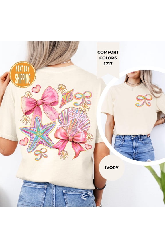 Floral Seashell Preppy Boho Beach T-Shirt