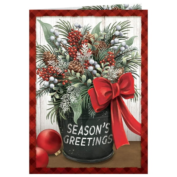 Floral Season's Greetings Card Set of 20
