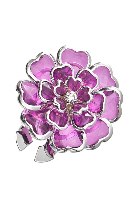Floral Shape Button Covers Rhinestones Clip for Blouses Evening Dress Jewelry Decor