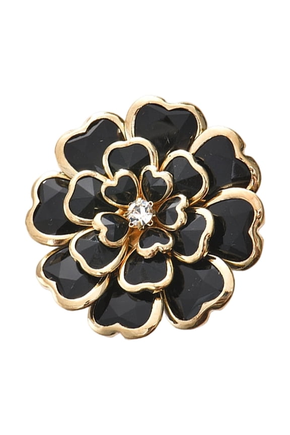 Floral Shape Button Covers Rhinestones Clip for Blouses Evening Dress Jewelry Decor