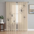 thumbnail image 1 of Floral Sheer Curtains 72 Inch Length 2 Panels Set, Spring Flower Voile Window Treatment Rod Pocket Curtains Sheers Drapes for Bedroom/Living Room/Kitchen 52"x72"x2, 1 of 7