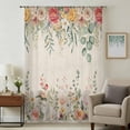 thumbnail image 1 of Floral Sheer Curtains 72 Inches Long, Spring Roses Eucalyptus Leaf Plants Beige Light Filering Curtains, Breathable Simi Curtain Privacy Drapes for Living Room Bedroom Lightweight Window Treatment, 1 of 9
