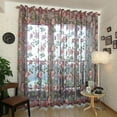 thumbnail image 1 of Floral Sheer Room Curtains Single Panel, Flowers blossom with Leaves Print Voile Sheer Window Door Curtain & Drapes for Bedroom Window Treatment Curtain Half Transparent, 1 of 5