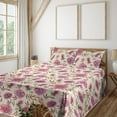 thumbnail image 1 of Ambesonne Floral Fitted & Flat Sheet with Sham 3 Pcs Set, Asian Garden Spring Flowers, Twin, Eggshell Pink Mauve, 1 of 1