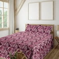 thumbnail image 1 of Floral Sheet Set, Bold Close Up Roses Petals Spring Blooming Flower Romantic Aura Theme Artwork, Fitted & Flat Sheet with Pillowcase Bedding Accent 4 Pcs Set, King, Pink and Plum, by Ambesonne, 1 of 1