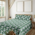 thumbnail image 1 of Ambesonne Floral Fitted & Flat Sheet with Shams 4 Pcs Set, Flowers Meadow Nature Print, Calking, Hunter Green and Soft Blue, 1 of 5