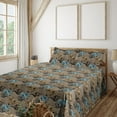 thumbnail image 1 of Ambesonne Floral Fitted & Flat Sheet with Sham 3 Pcs Set, Retro Garden Flowers Earthy, Twin, Ecru Soft Blue Caramel, 1 of 1
