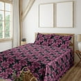 thumbnail image 1 of Ambesonne Floral Fitted & Flat Sheet with Shams 4 Pcs Set, Romantic English Roses Print, Calking, Pastel Pink and Pale Blue, 1 of 1