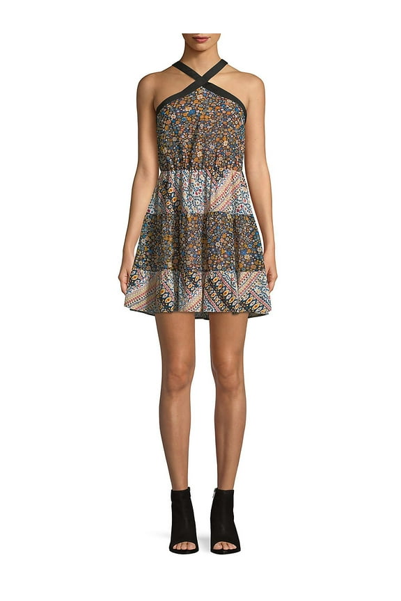 Floral Shift Halter Dress