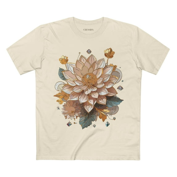Floral Shirt, Shirt with Flower, Tee Shirt with Antique Flower