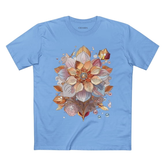Floral Shirt, Shirt with Flower, Tee Shirt with Antique Flower