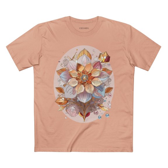 Floral Graphic T-Shirt Unisex 100 Cotton Art Design with Antique Flowers Tee 24