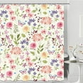 thumbnail image 1 of Floral Shower Curtain for Bathroom, Flower Shower Curtains,Rustic Watercolor Girls Bath Curtain Flowered Shower Curtain Set with Hooks Pink Floral Bathroom Decor, 1 of 1