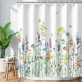 thumbnail image 1 of Floral Shower Curtain for Bathroom Flower Shower Curtain Watercolor Shower Curtain Colorful Butterfly Flowered Plant Wildflower Shower Curtain with Hooks, Machine Washable, 72''''Wx72''''H Spring, 1 of 6