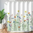 thumbnail image 1 of Floral Shower Curtain for Bathroom Flower Shower Curtain Watercolor Shower Curtain Wildflower Flowered Bathroom Curtain with Hooks Decorative Pretty Plant Shower Curtains, 72" W x 72" H, 1 of 6